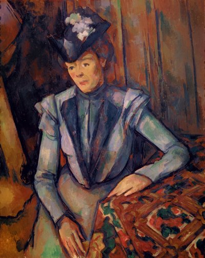 Vrouw in Blauw (Madame Cezanne) door Paul Cézanne